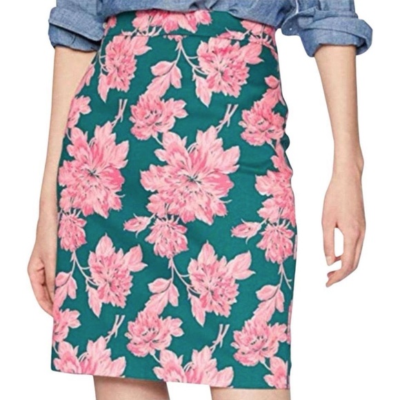 J. Crew Floral Print Pencil Skirt - Picture 1 of 11